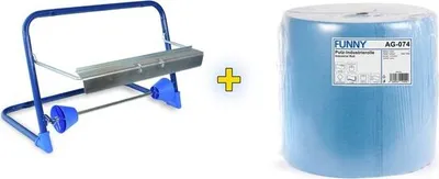 Produktbild von 1x Wandhalter für Putztuchrollen inkl. 36cm breite 1000 Blatt Rolle