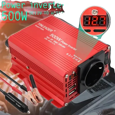 Image de onduleur 500W, conversion 12V à 220V, sortie USB, 12V220V 500W EU