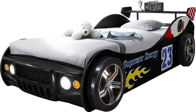 Produktbild von Bett Kinderbett Jugendbett Auto Kinder Jugend Autobett "Letta I" Schwarz