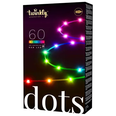 Zdjęcie produktu dla Twinkly|Dots Smart LED Lights 60 RGB (Multicolor), zasilane przez USB, 3m, przezroczyste|RGB - 16M+ kolorów