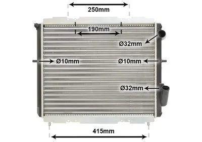 Produktbild von VAN WEZEL 43002128 Kühler Wasserkühler Motorkühler für RENAULT CLIO I (B/C57, 5/357)