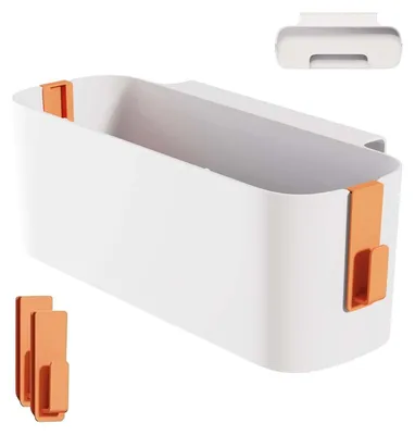 Produktbild von Hängender Bettorganizer mit Haken, Aufbewahrungskorb für den Nachttisch, stabiler Nachttisch-Organizer, für Büro, Schule, Zuhause, Studentenzimmer, Etagenbett, orange