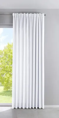 Obrázok produktu pre Záves nepriehľadný „PALERMO“ VxŠ 250x300 cm Biely Záves extra široký Matný Priehľadný Skryté slučky Závesná stuha, 100002651