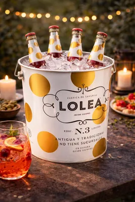 Produktbild von Lolea Sangria No.3 Flaschenkühler – Original Getränkekühler in Weiß mit Henkel