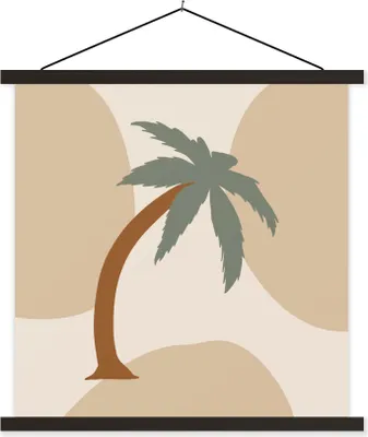 Produktbild von MuchoWow® Textilposter Palme - Pastell - Sommer 40x40 cm mit schwarzem Rahmen - Fotos