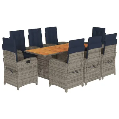 Produktbild von vidaXL 9-tlg. Garten-Essgruppe mit Kissen Beige Poly Rattan
