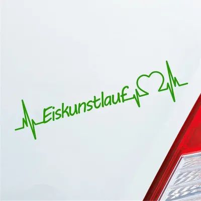 Produktbild von Auto Aufkleber Eiskunstlauf Herzschlag Wintersport Eis Sport Liebe 19x5 cm Hellgrün Sticker Heckscheibenaufkleber