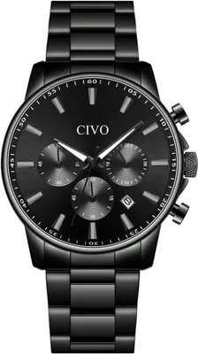 Productafbeelding van Herenuhren, roestvrij staal, chronograaf, zilverkleurig, met datumweergave – waterdicht quartz horloge, modieus en casual