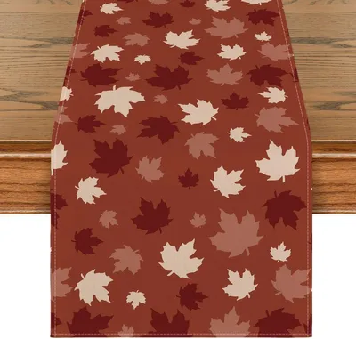 Produktbild von Tischläufer Herbstlaub Deko Esthetisch Rot 40x180 cm