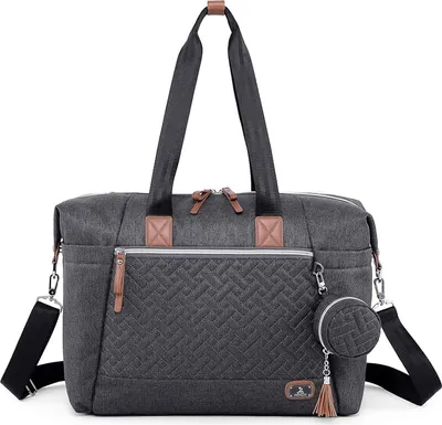 Produktbild von Dikaslon Bolso cambiador para bebé, bolsos de pañales tamaño grande mamá y papá, bolso de mano