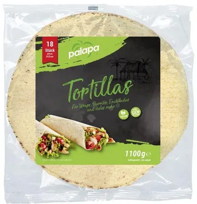 Produktbild von Palapa Tortilla frisch Ideal für Wraps Soft Tacos 25cm 18 Stück 1100g