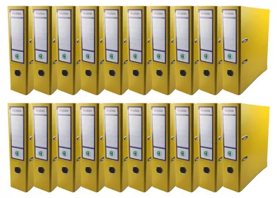 Produktbild von EKOBOX Aktenordner A4 80mm Hebelordner Gelb 20 Stück