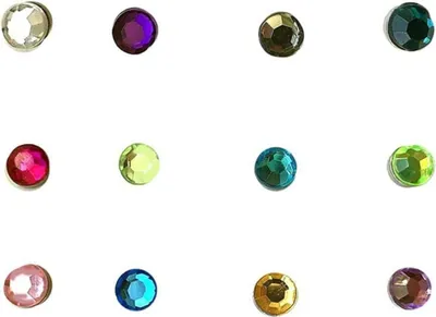 Produktbild von 12er Set Magnetische Weinglas Marker mit buntem Kristalldesign