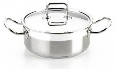 Schmorpfanne 18/10 Edelstahl, 22 cm, 3 Liter, mit Deckel