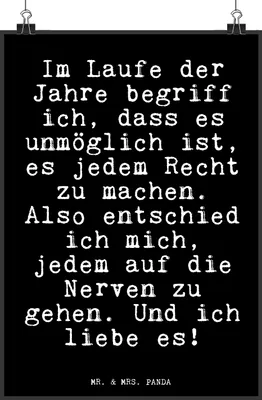 Produktbild von Mr. & Mrs. Panda Bild Im Laufe der Jahre... DIN A4 - Schwarz - Geschenk, Wanddekoration, lustiger Spruch, Sprüche, kunstdruck poster, wanddeko, drucke, Freundin, Leben