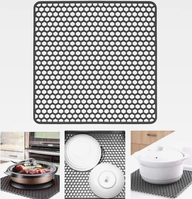 Produktbild von Spülbeckeneinlage 26,5 cm x 26,5 cm Spülbeckenmatte Silikon Sink Mat Einlagen für Spülbecken Spülbecken Matte für Platzieren Sie Utensilien, Filtern Sie Obst und Gemüse
