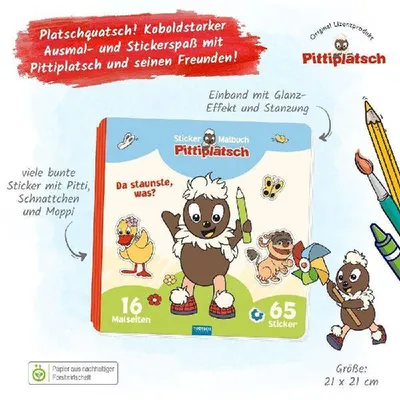 Produktbild von Trötsch Unser Sandmännchen Malbuch Stickermalbuch Pittiplatsch
