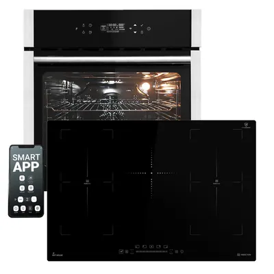 Produktbild von Herdset: 60cm Einbaubackofen EB8313HC + 77cm Induktionskochfeld IH87705FZ | Pizzafunktion | Grill | Umluft | Heißluft | Automatik-Timer | 2-fach Wärmeschutzverglasung | SET8313HCIH77FZ
