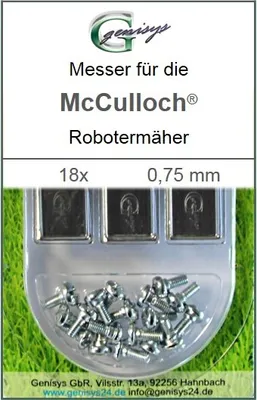 Produktbild von 18 Messer Ersatzmesser Ersatz-Klingen 0,75mm kompatibel mit McCulloch Rob R600 R1000 Mc Culloch