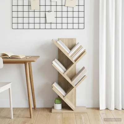 Obrázok produktu pre Maison Exclusive – Regál na knihy, 4-poschodový, 30 x 18 x 60 cm, drevotrieska