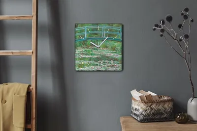 Produktbild von Coloray Hodiny Unikátní 30x30 cm  Tiché hodiny Pro obývací pokoj a kuchyň Nástěnné hodiny Plátno Bílé ručičky hodin - Většina přírody Monet