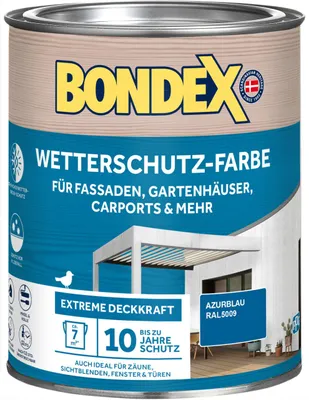 Produktbild von Bondex Wetterschutzfarbe 0,75 L azurblau