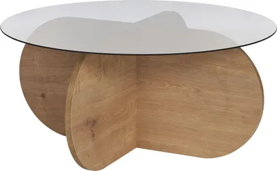 Image de Table basse en bois "Aeris" - 75 x 75 x 35 cm - Chêne SaphirFumées