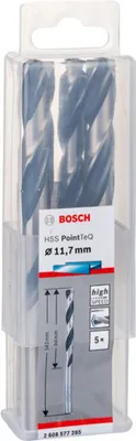 Immagine prodotto di Punte elicoidali in metallo HSS PointTeQ confezione da 5 pz