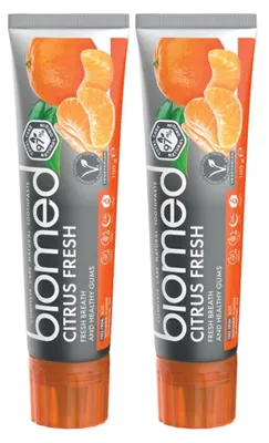 Produktbild von BIOMED - Zahnpasta - 2er Pack - Citrus Fresh - Fluoridfrei - Zitrus-Frische