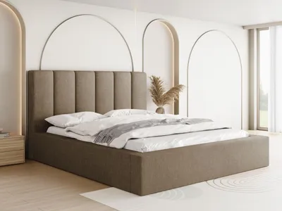 Produktbild von Polsterbett Amira 160x200 cm mit Bettkasten, Samt/Boucle, gestepptes Kopfteil