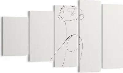 Produktbild von Bild auf Leinwand - Leinwandbild - 5 Teile - Linie Linie Frau - 100x60cm - Wand Bild - Wanddeko - Wandbilder - Leinwanddruck - Bilder - Wanddekoration - Leinwand bilder - Wandbild - EG100x60-5112