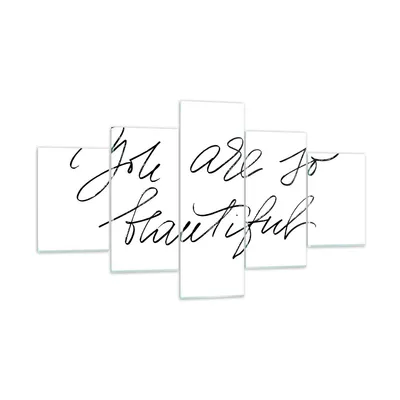 Produktbild von Bilder auf glas - 5 Teile - Du bist so wunderschön - 125x70cm - Glasbilder - Wandbilder - Bilder - zum Aufhängen bereit - Wanddekoration aus Glas - Glas Bilder - Wandbild auf Glas - GEA125x70-4609
