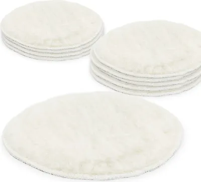 Produktbild von Bituxx 10x 150mm Polier Wollpads mit Klett Weiss MS-16085