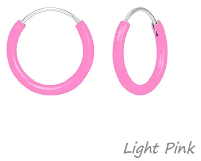 Produktbild von Ohrringe für Kinder: bunte Creolen aus 925er Silber (12 mm) Light Pink