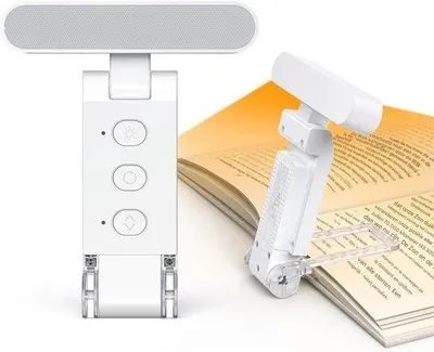 Immagine prodotto di Lampada a LED - Ricaricabile - Lampada da lettura che non affatica gli occhi - 12 LED - Interfaccia USB-C - 5 livelli di temperatura di colore