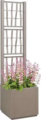 Produktbild von vidaXL Gartenpflanzer mit Gitter Hellbraun 36 x 36 x 140 cm PP