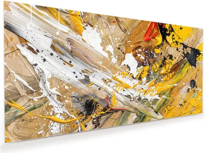 Produktbild von Glasbild 110x55cm in XXL für Wohnzimmer, Schlafzimmer Motiv Abstrakte Malerei
