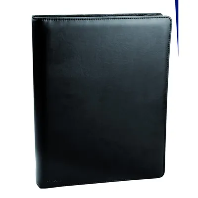 Produktbild von Monolith Presentationstmappe A4 - Schreibmappe - Leder Optik - Schwarz - Kunstleder Body - 345 mm Höhe x 275 mm Breite x 40 mm Tiefe