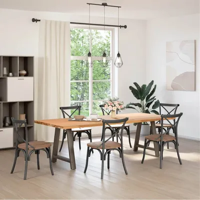Immagine prodotto di Gambe per tavolo da pranzo a forma di A 2 pz 80x(72-73) cm in acciaio