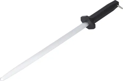 Image de STUBAI Fusil de boucher | Fusil à aiguiser 300 mm | Fusil en acier de qualité supérieure pour affûter les couteaux et les lames | Fusil en acier inoxydable, résistant au lave-vaisselle