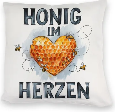 Produktbild von Honig im Herzen Kuschelkissen Herz Honigwaben
