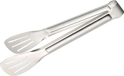 Produktbild von Küchenzange, Grillzange aus Edelstahl, Kochzange, Backzange aus Edelstahl und Greifergriff mit Kunststoffbeschichtung