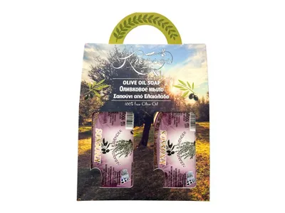 Imagen del producto de Knossos. Set de regalo. Jabón de oliva con aroma a lavanda, 100 g, 2 unidades