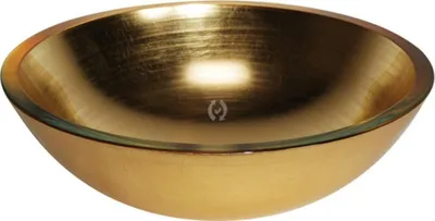 Produktbild von Lineabeta Acquaio Glaswaschbecken rund Blattgold Belegt Ø 39cm, 53696.29.30