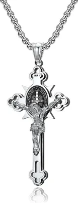 Produktbild von INF Halskette mit Kreuzanhänger aus Edelstahl Silber