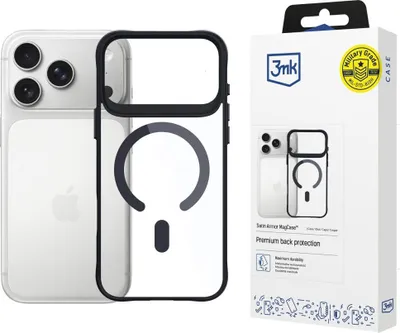 Image de Coque MagCase Satin Armor 3mk pour iPhone 17 Pro - transparente noire