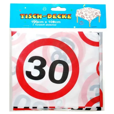 Produktbild von 1 Tischdecke "30", 1x1 m 30.GEBURTSTAG , Tischdeko mit der Zahl 30