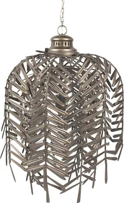 Produktbild von Clayre & Eef Hängelampe Ø 49x66 cm Goldfarbig Grau Eisen Blätter