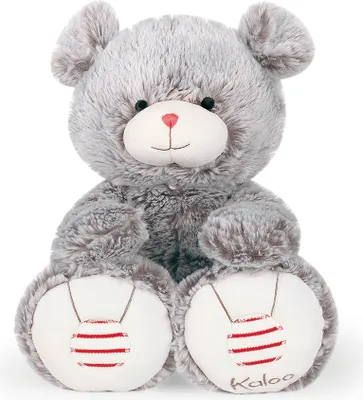 Image de Kaloo Ours en peluche grand gris - Ours en peluche 38 cm