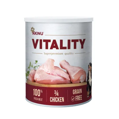 Produktbild von Akinu VITALITY 3/4 Kuřete konzerva pro psy 800 g